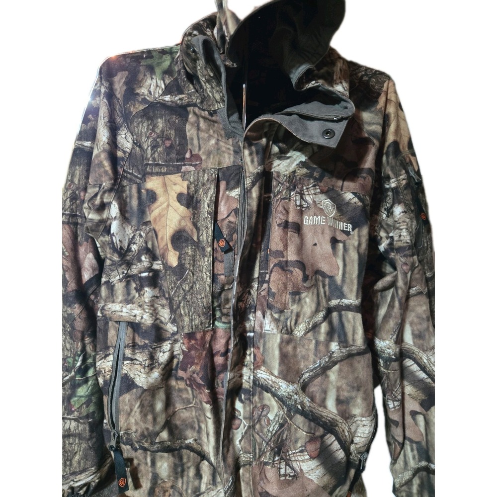 Game Winner Youth XL Camo Hunting Jacket Waterproof Shell Hooded Coat Full Zip
